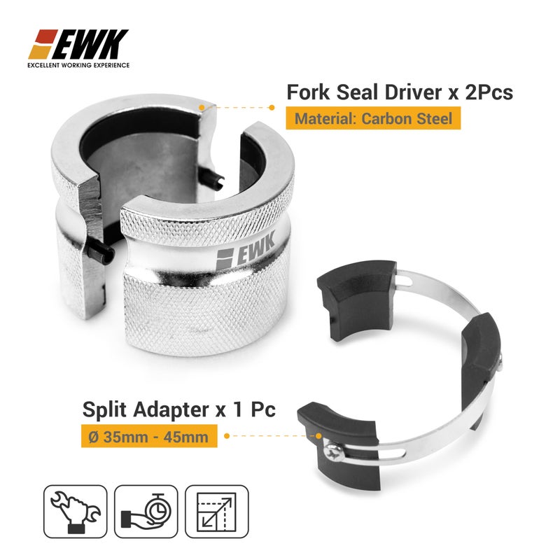 EWK Motorcycle Adjustable 35-45mm Fork Seal Driver Tool - Image 2